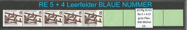 RM Unfallverhütung 10 Pfg  Nr. BLAU RE 5+4 LF grün Planatol postfrisch