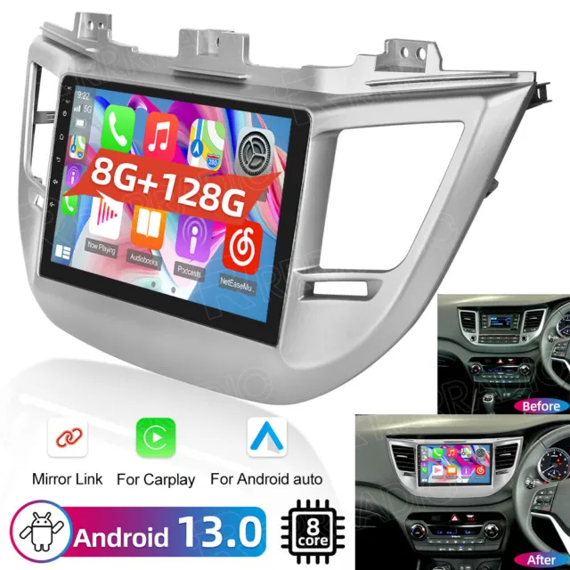 8+128G Android Car Stereo Radio GPS Carplay 4G Wifi For Hyundai Tucson 2015-2017