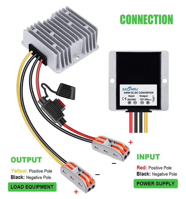 DC48V To DC12V 10A Step Down Power Supply Converter Regulator Module Waterproof