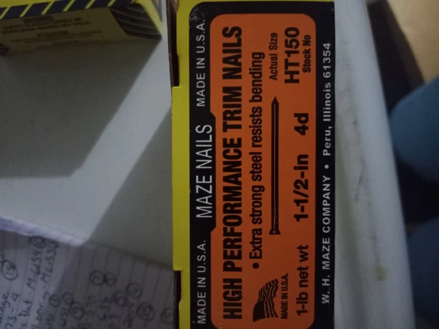 Maze HT150 High Performance Trim Nails, Resists Bending, 4D, 1-1/2-in., 1-lb.