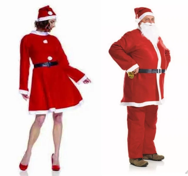 Costume Da Babbo Natale Donna - Set Completo Con Vestito E Cappuccio, Taglia XL, Per Feste Natalizie