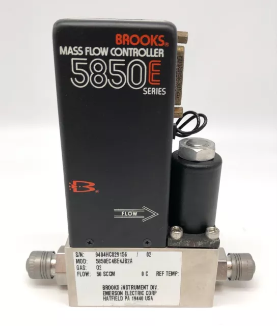 Brooks Instrument 5850E Mass Flow Controller O2 Gas 50 SCCM 5850EC4BE4JB2A Brooks Instrument 5850E Mass Flow Controller O2 Gas 50 SCCM 5850EC4BE4JB2A