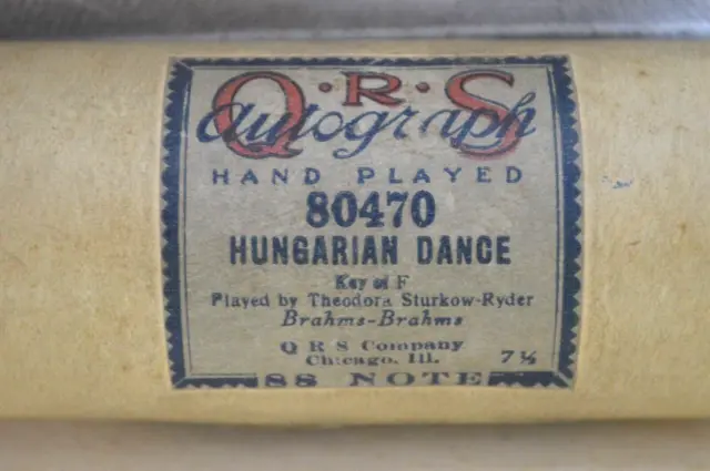 QRS Hand Played Piano Roll 80470 Hungarian Dance Theodora Sturkow-Ryder  Signed