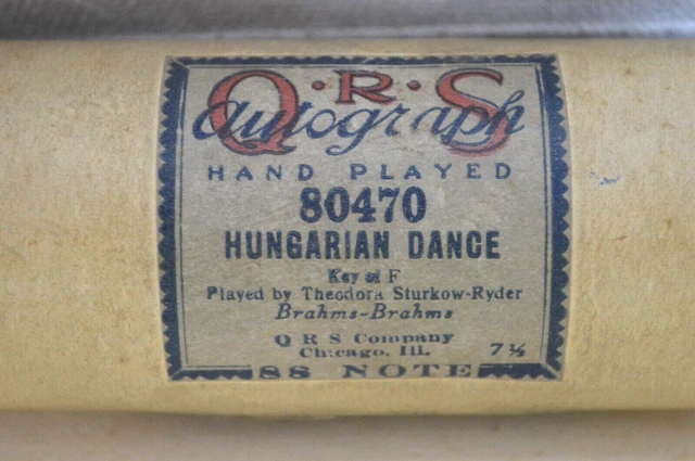 QRS Hand Played Piano Roll 80470 Hungarian Dance Theodora Sturkow-Ryder  Signed
