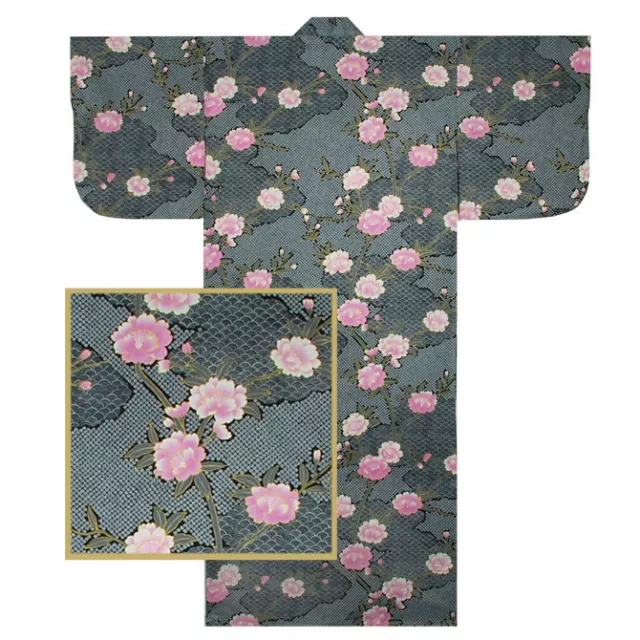 Japanese Yukata Kimono Robe Sash Belt Women 58" Cotton Sakura Made in Japan