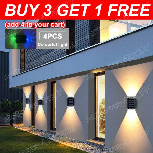 1-8x Super Bright Solar Powered Door Fence Wall Lights LED Outdoor Garden Lamp