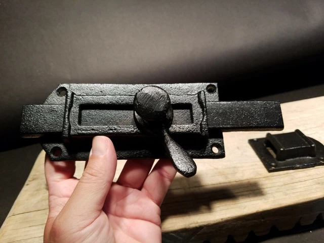 Antique Vintage Style Cast Iron Door Gate Slide Lock Latch 5