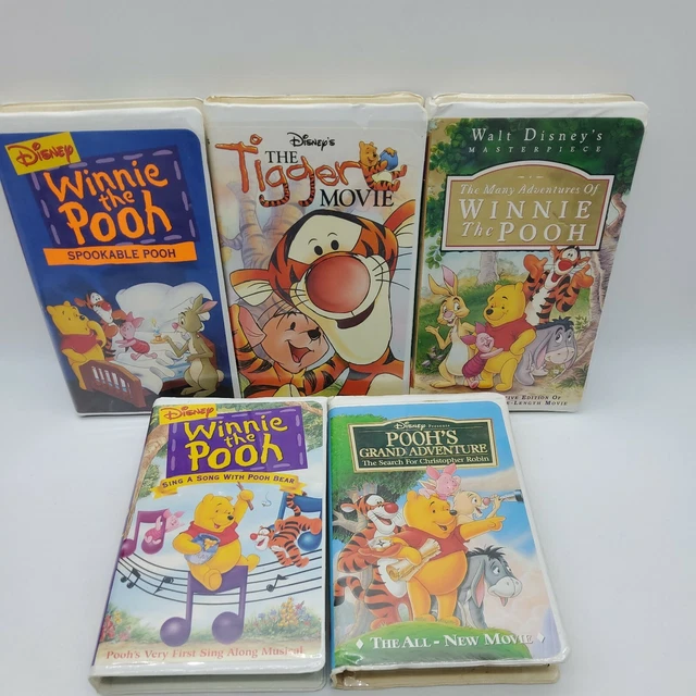 LOT OF 5 Disney Vhs Tapes Jungle Book Aladdin Bambi Winnie The Pooh