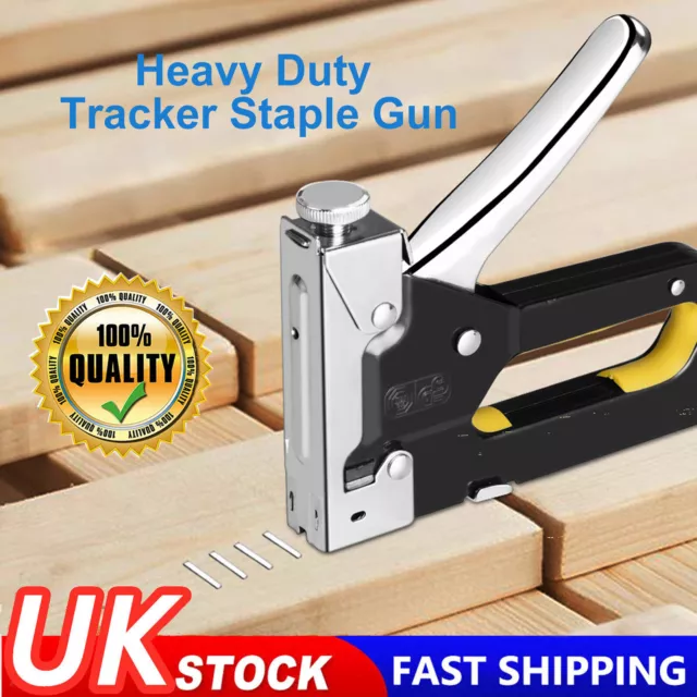 Heavy Duty Tacker Staple Gun Upholstery Stapler Fabric Wood Craft 600Pc Staples