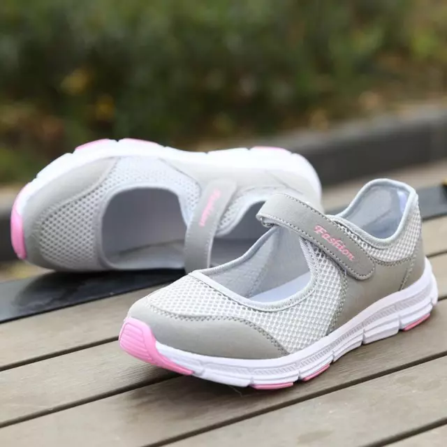 Womens Trainers Flat Sandals Fitness Sneakers Walking Soft Slip On Casual Shoes- 3