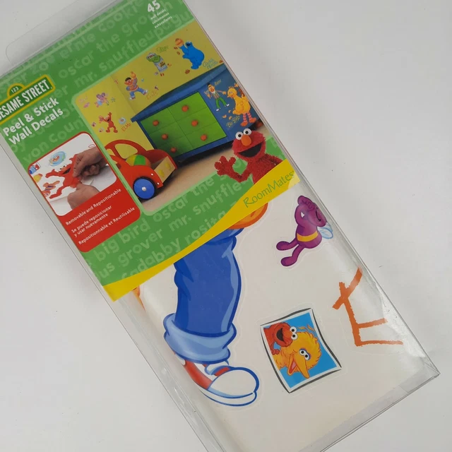 SESAME STREET PEEL & Stick Wall Decals 45 Elmo Ernie Big Bird Cookie