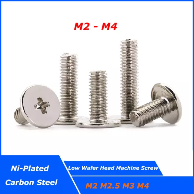 M2/2.5/3/4 Ni-Plated Phillips Low Wafer Head Machine Screw Computer Laptop Screw