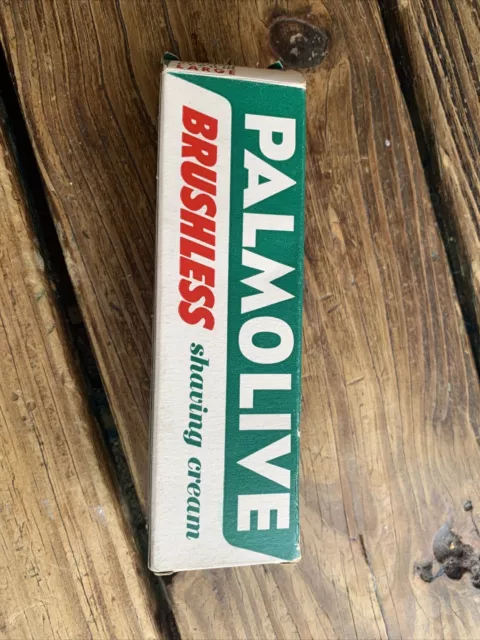 PALMOLIVE brushless shaving cream 1950s sample size box tube Colgate razor