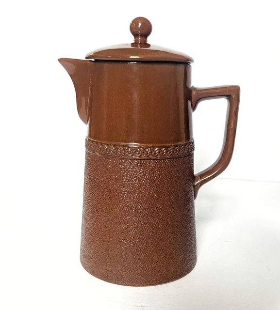 LOVATT LANGLEY WARE Brown Leadless Glaze Ceramic Coffee Pot No