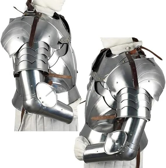 Complete Medieval Knight Arms Armor Set Metallic One Size Spaulders Handmade