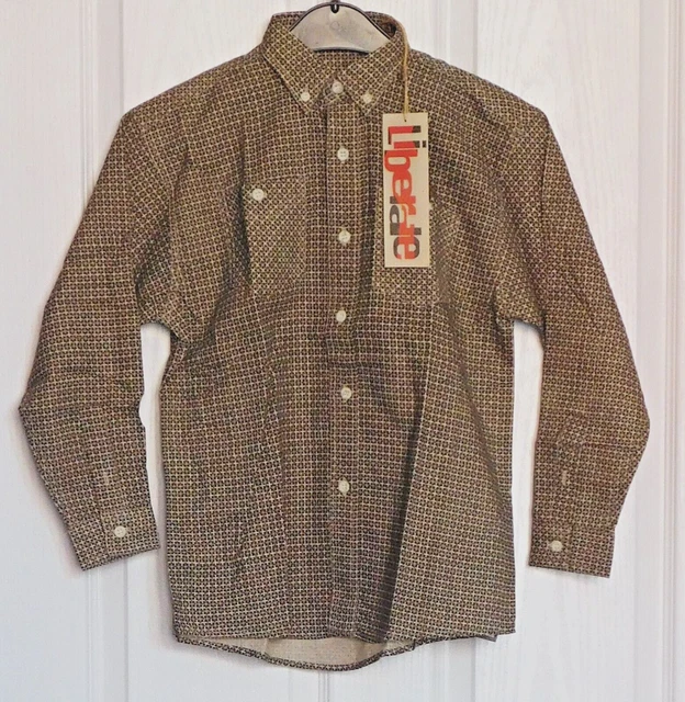 Camicia a quadretti ragazzo cotone LIBERATE età 7-8 anni 2 tasche INUTILIZZATA VINTAGE NUOVA CON ETICHETTE