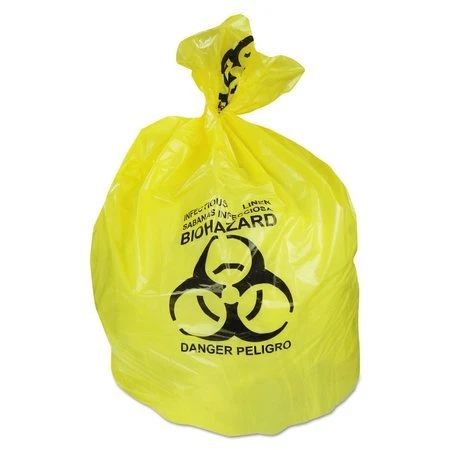 HERITAGE A6043PY Healthcare Biohazard Can Liners, 30gal, 1.3mil, 30"x43",
