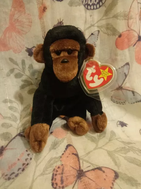 TY Beanie Babies CONGO  Monkey Gorilla Ape / Retired, with Tag Protector   48Ad*