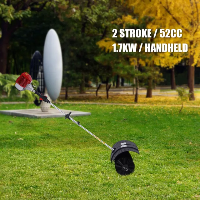 52CC Gas Power 2.3HP Handheld Sweeper Broom Driveway Turf Grass Snow Cleaning