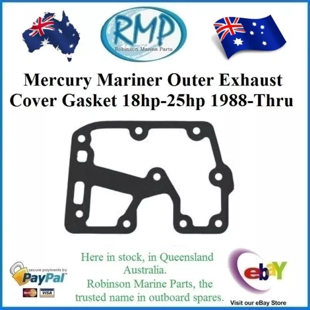 A New Mariner Mercury Outer Exhaust Cover Gasket 18hp-thru-25hp # R 27-892157