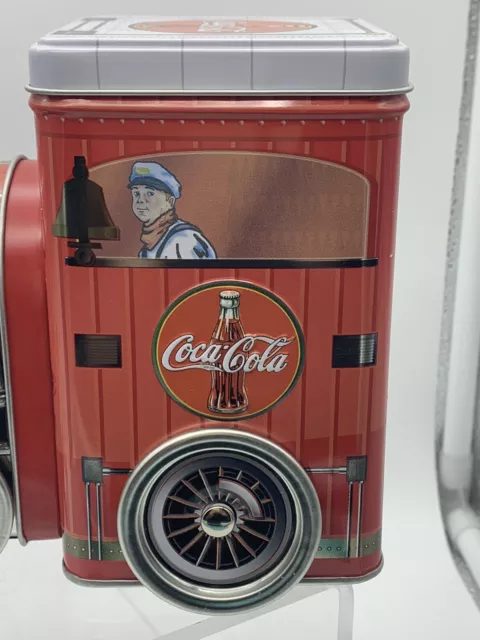 COCA-COLA  Train Tin 9 1/4"  Moving Wheels Advertising 5 Cent Coke in Bottles 3