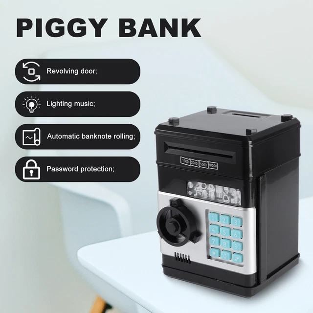 Kids Code Coin Cash Money Saving Deposit Box Electronic Password Voice Safe Gift