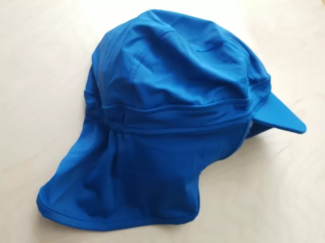 Nwot Hanna Andersson Baltic Blue Out Of The Sun Swimmy Swim Neck Flap Hat M 3-6