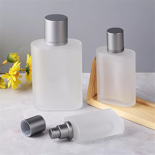 30ml 100ml Empty Glass Perfume Spray Bottle Atomiser Refillable Smokey Frosty