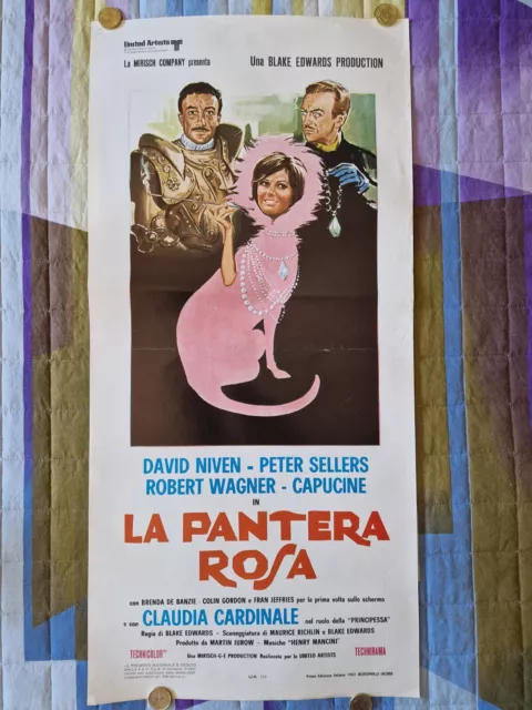 LA PANTERA ROSA LOCANDINA ORIGINALE Italia Sellers Cardinale Niven Cinema NO DVD