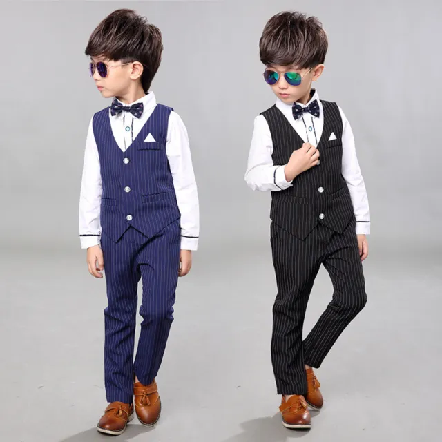 Boys Formal Suits Kids Wedding Party Sets Gentleman Vest Pants Waistcoat Costume