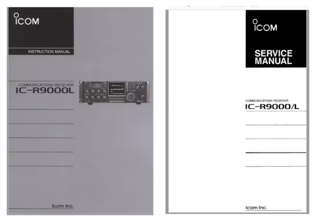 270 PAGE INSTRUCTION + SERVICE MANUALS for the ICOM IC-R9000L