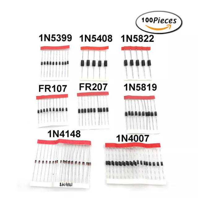 1N4148 1N4007 1N5819 1N5399 1N5408 1N5822 FR107 FR207 Diode Assorted Kits Set 2