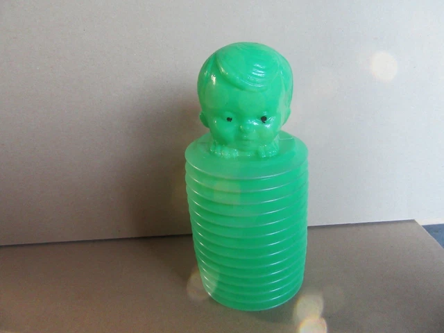 897L Jouet Ancien en Plastique Enfant Vert Son Musical H 20 cm
