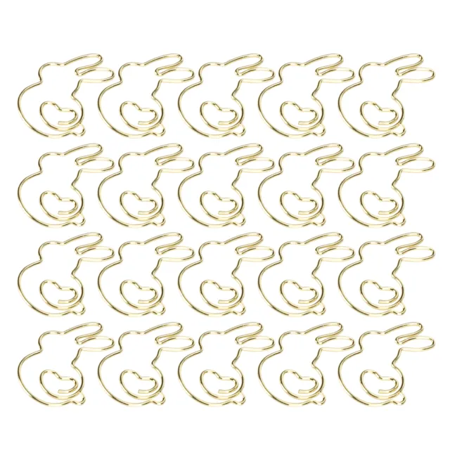 20x Rabbit Shape Paper Clip Gold Animal Special‑Shaped Office Document Cute Pin♡