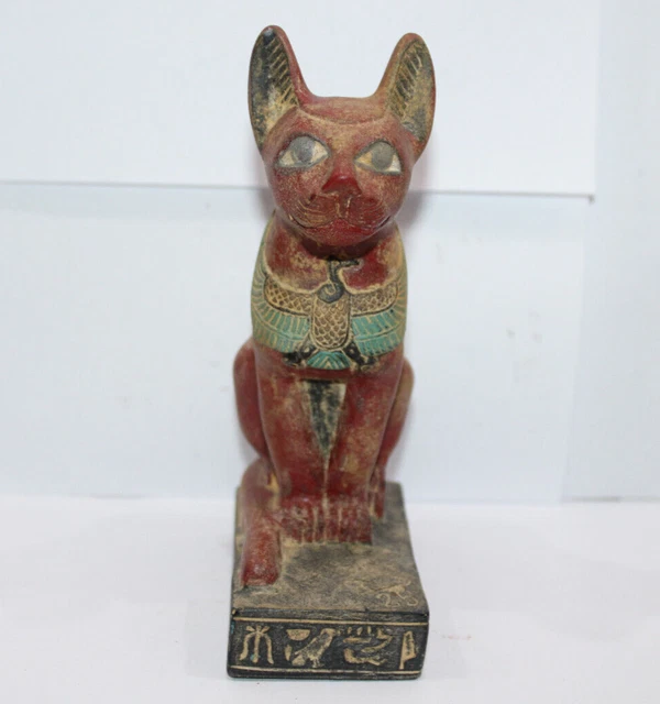 Statue égyptienne Antique Rare En Agate Cornaline - Représentation Du Chat Bâtet (Bastet) - Provenance Louxor