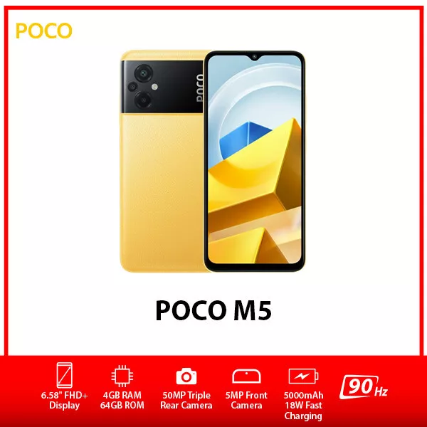Xiaomi Poco M5s 4G/LTE White 64GB + 4GB Dual-SIM Factory Unlocked GSM NEW