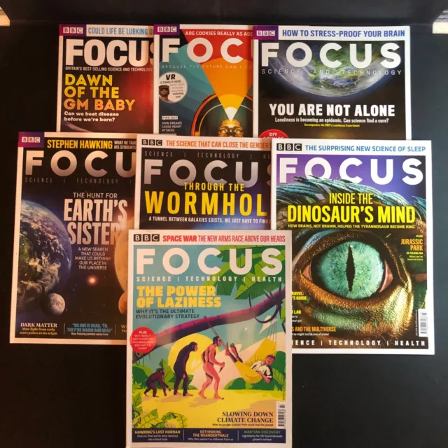 7 x BBC Focus Magazines Technology Science Health Space Future Job Lot Bundle...