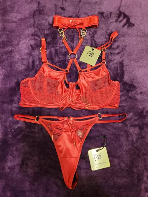 Honey Birdette Ganieve Set Bra 12DD And Thong M