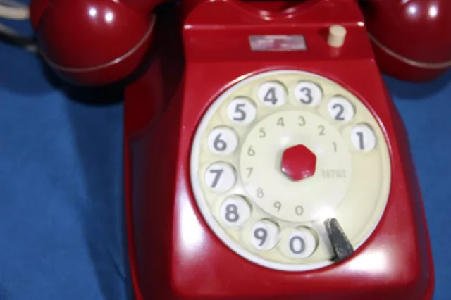 Telefono a Disco Vintage SIP Fatme Anni 60 - Colore Rosso Rubino 2