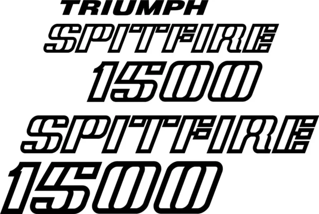 TRIUMPH SPITFIRE 1500 'REPLICA ' Decal STICKER Set   BLACK - YKC1455  Mk 4