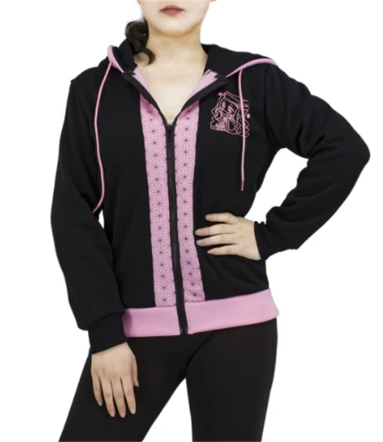 Anime Demon Slayer Kamado Nezuko Casual Sweatshirt Hoodie Zip Coat Costumes