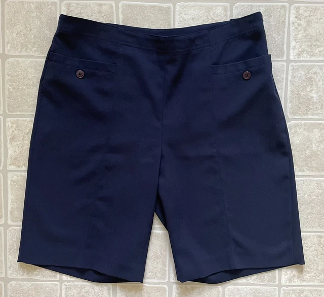 EP Pro Womens Navy Golf Shorts Bermuda Size 10 EUC Pockets Side Zipper Flat Fron