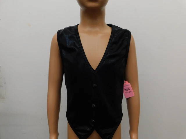 Dance Costume Curtain Call  Medium Child Black vest shimmer metallic