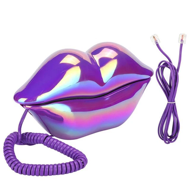 European Style Wired Lips Shape Landline Telephone Desktop Phone GF
