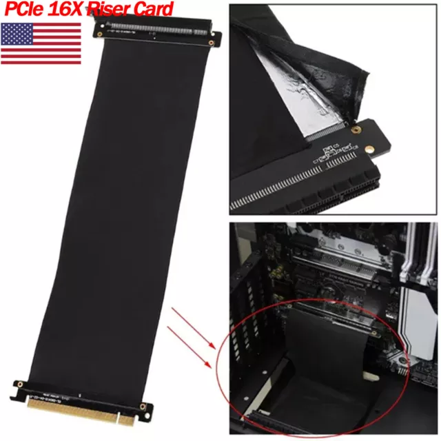 PCIe 3.0 16X Extension Cable Cord 180 Degree PCI Express 16X Flexible Riser Card