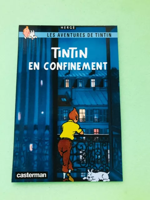 Carte Postale 15X10 Tintin Hommage A Herge Parodique Pastiche En Confinement