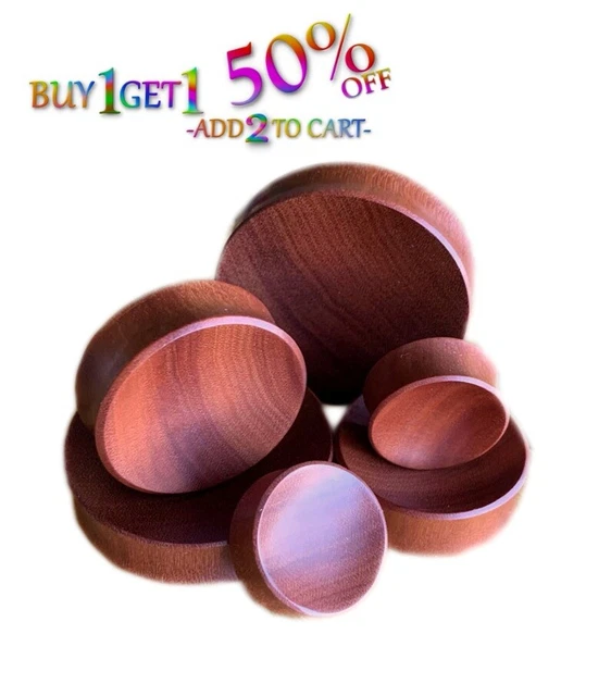 Pair 8g-30mm CONCAVE SAWO WOOD PLUGS Double Flare Gauges Tunnels Ear 2110