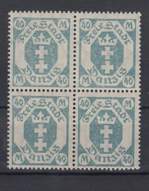 Danzig 138 4er Block Kleines Staatswappen 40 M postfrisch