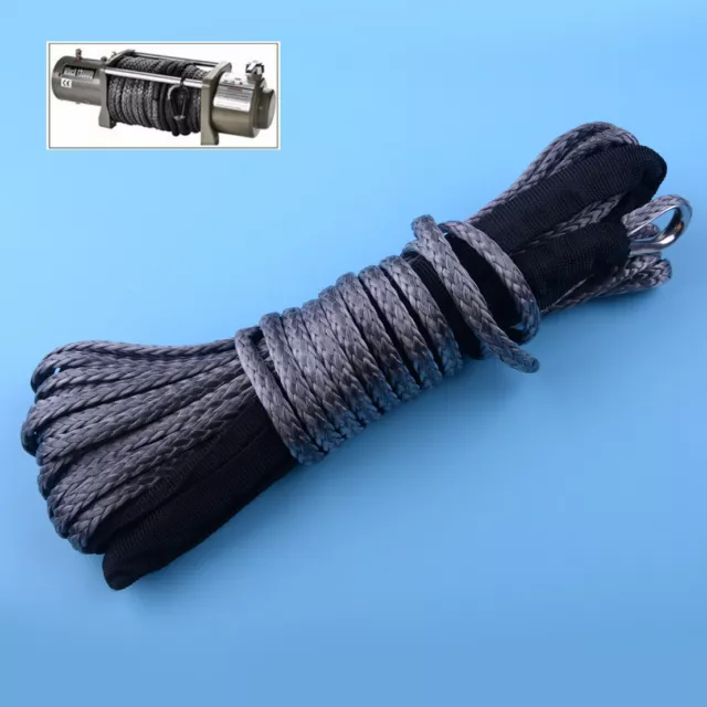 Synthetic Winch Rope Line Cable 1/4'' x 50' 7700 LB With Rock Guard pour ATV UTV