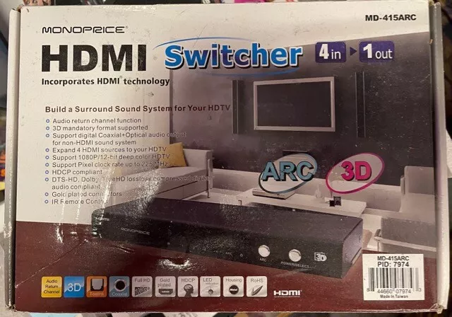 Monoprice HDMI Switcher 4 in 1 out